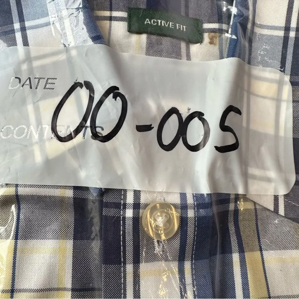 Orvis Active Fit Wrinkle Free SS Yellow & Blue SS Shirt in Size Large - Picture 7 of 7